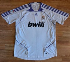 Real Madrid 2007/2008 Bwin Home Size L Adidas Football Shirt.
