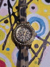 Womens Gold Leopard Print