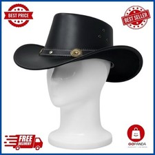Handmade Black Leather Cowboy