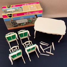 Vintage Sindy Doll Dining Table & Chairs + Box Pedigree Toys 1980’s For Repairs