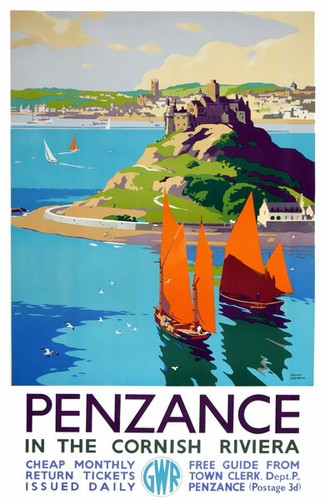 Tx496 vintage penzance travel - tx496,