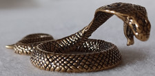 SMALL DECORATIVE BRASS FIGURINE/ORNAMENT OF A COBRA SNAKE ABOUT TO STRIKE