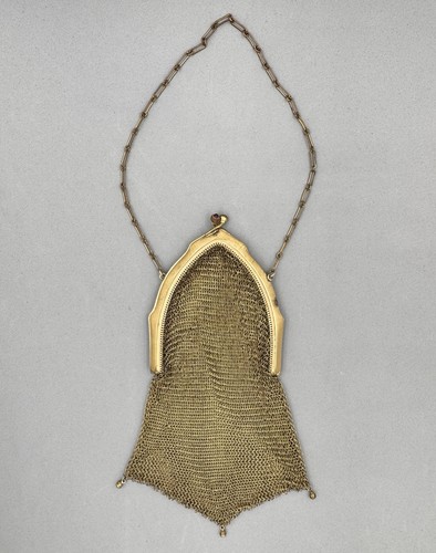 Antique gold tone mesh evening - gold,