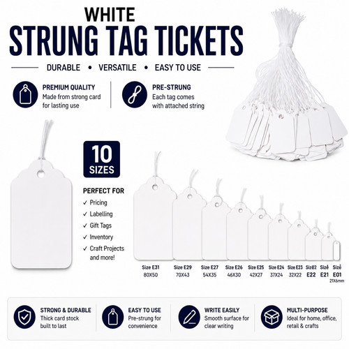 New white strung price - price, labels