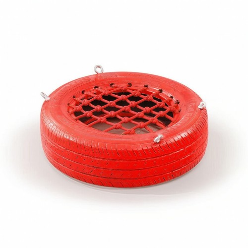 Tire swing with rope - tire, woven