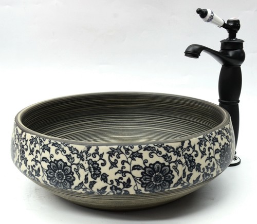 Vintage floral black grey - floral,