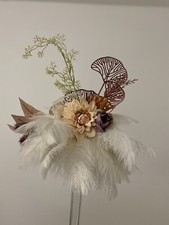 Flower And Feather Topper For Vases And Home Decor Or Wedding Displays 