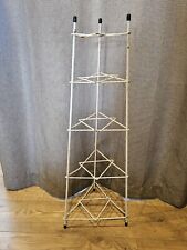 Vintage 60s/70s White Plastic Coated Metal Triangular Saucepan Rack Stand GC
