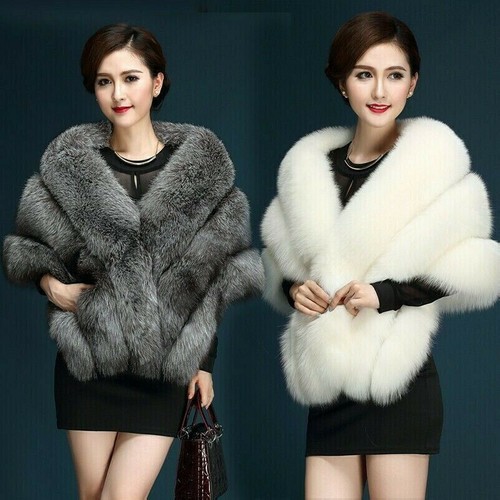 Women faux fur shrug - fur,
