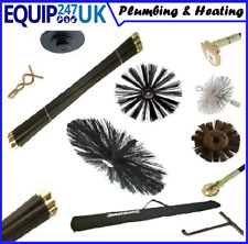 DRAIN ROD RODS SET FLUE CHIMNEY DRAIN BRUSH WORM SCREW PLUNGER DROP SCRAPER NEW