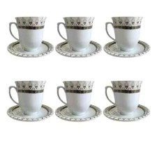 Cup And Saucer Set 12 Piece Sorena Porcelain Tea Set Coffee Cappuccino Tea Cups