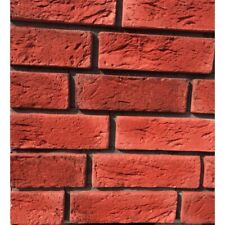 Red brick imitation tiles with grout, plaster gypsum wall decoration