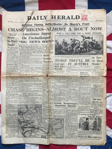 Ww2 1945 newspaper allied - ww2,