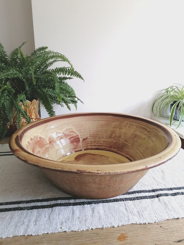 Large antique pancheon - large, slip