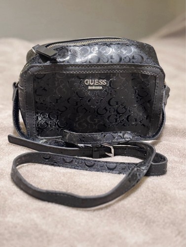 Guess black logo crossbody - guess, g