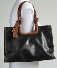 Russell & Bromley , SOFT , BLACK LEATHER SHOULDER BAG / TOP HANDLE TOTE , Large