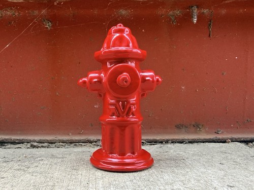 Rare red brass fire hydrant - brass,