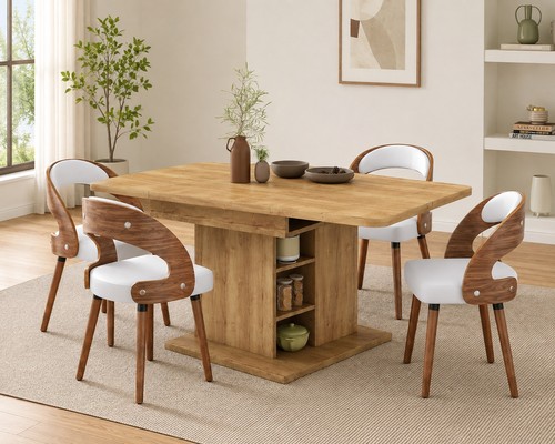 5pcs extendable dining table - 5pcs,