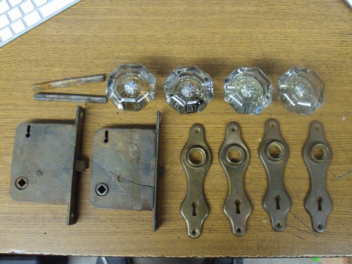 Vintage glass door knobs - glass,