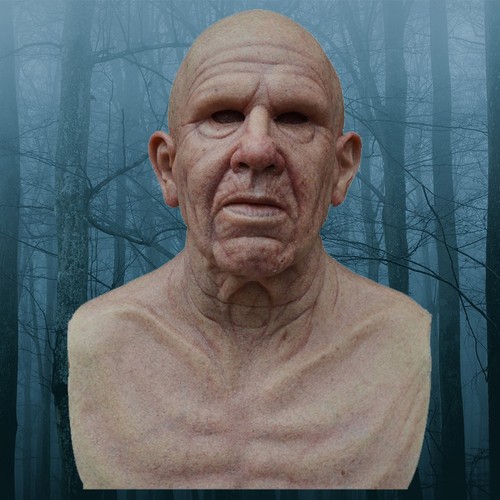 Realistic old man halloween - old,
