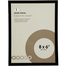 5x BLACK PHOTO PICTURE FRAME LANDSCAPE/PORTRAIT GLASS 8X6 FREESTANDING OR HANG