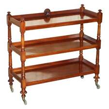 ANTIQUE CIRCA 1840 ENGLISH MAHOGANY THREE TIER BOOKCASE TROLLY AFTER GILLOWS
