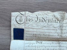 Lincolnshire Vellum Indenture Land Deed 1789 Graburn to Marris Wax Seals