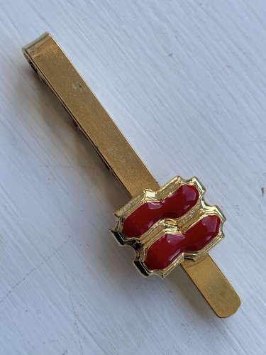 Vintage tie clip red - tie, geometric