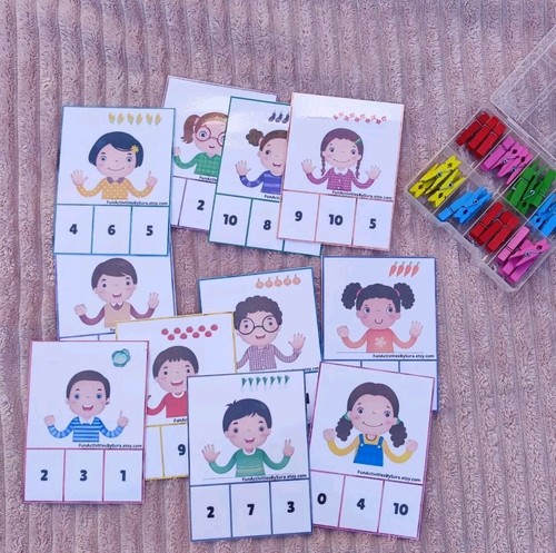 Count and match clip cards - match,
