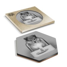 1 x Hexagon Coaster - BW -