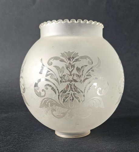 Vintage etched frosted glass - etched,