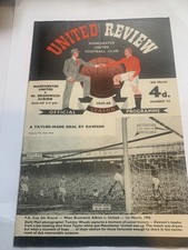 RARE NO TOKEN PRINTED 1957/58 Man United v WBA West Brom Div1 post Munich 8/3/58