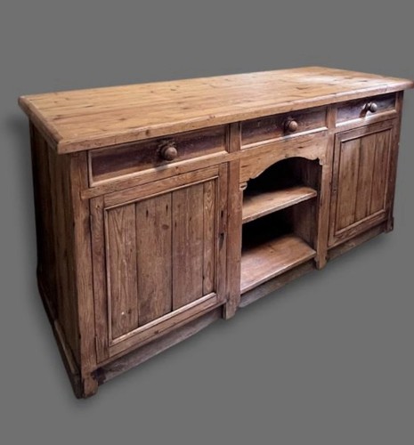 Antique pine kitchen unit - kitchen,