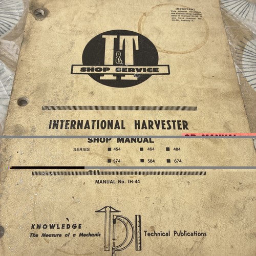 Shop manual international - i&t,