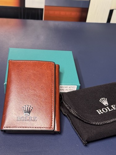 Rolex brown leather card - rolex,