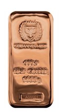 1 kg Germania Mint Copper Cast Bar 999 Fine 1 kilo kilogram Bullion 1000g Ingot