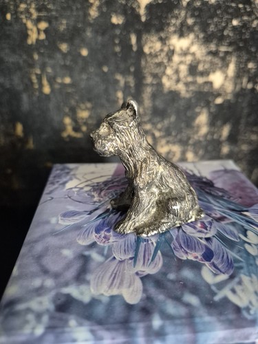 Pewter silver tone scottie dog - pewter,