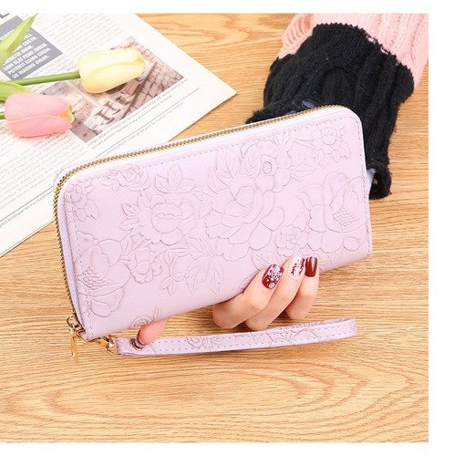 Ladies leather wallet long - leather,