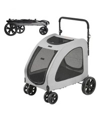 VEVOR Pet Stroller Foldable 4 Wheels Dog Stroller Reversible Handle up to 160lbs