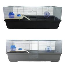 Rat Hamster Cage 100cm Pet Play House with Wooden Shelf and Ramp Ritz Black Grey