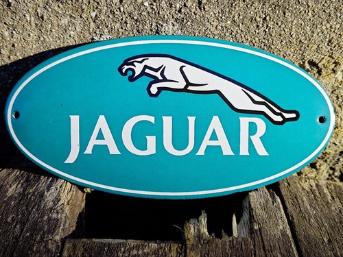 Jaguar enamel sign mercedes - no,