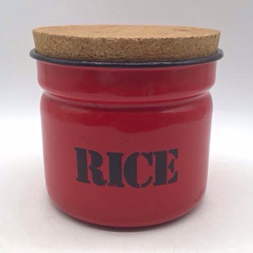 Set red enamel storage - of,