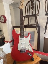 Squire Fender Stratocaster Electric Guitar Red Requires 1 New String