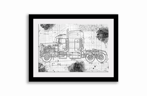 Line tech drawing peterbilt - tech,