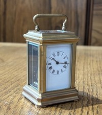 Brass Carriage Clock, Thick Bevelled Edge Glass. With Key