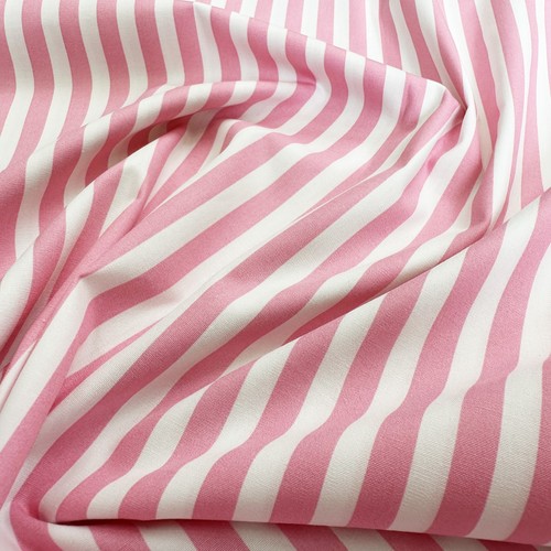 Cotton fabric pink white - fabric, &