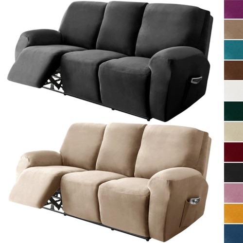Plush velvet sofa recliner - velvet,