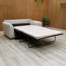 ‘Julius’ 2 Seater Sofa Bed Mink Kingston Fabric Convertible Fold-Out Modern NEW