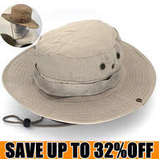 Men Outdoor Sun Hat Fishing Hats Cap Camo Bucket Cargo Safari Bush Boonie Summer