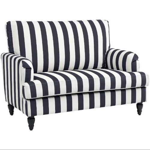 Black white striped velvet - &,